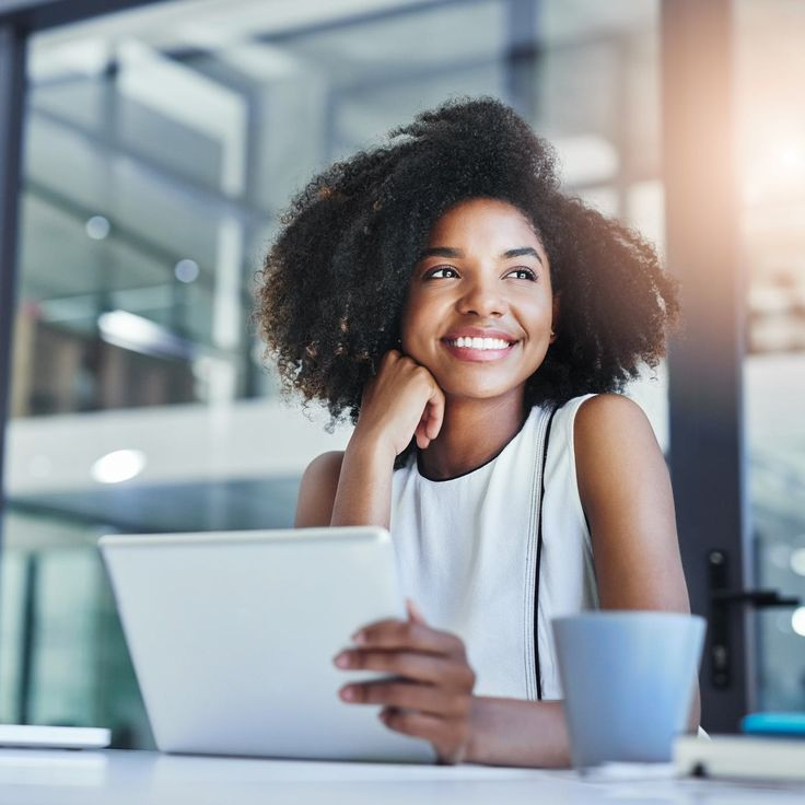 Woman working on laptop
